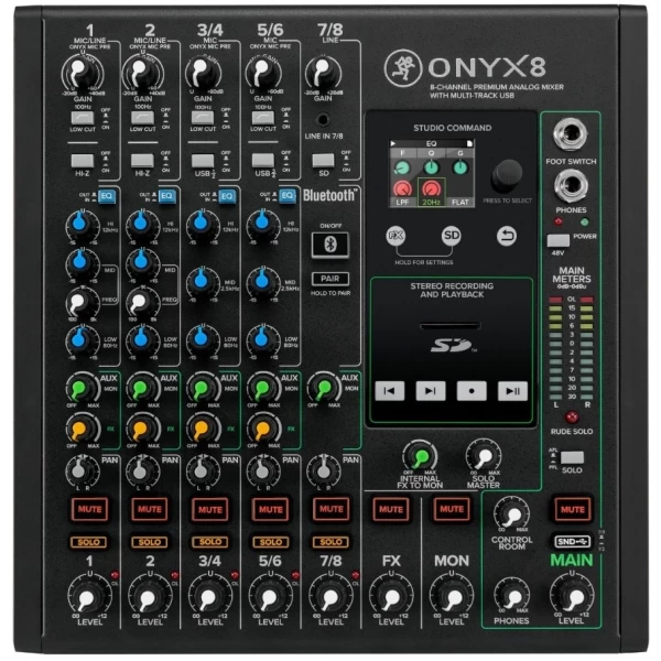 Mixer Mackie Onyx 8 con interface multicanal