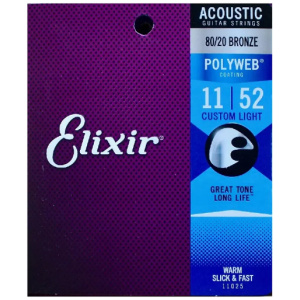 Encordado Elixir 80/20 Bronze Polyweb Custom Light Acoustic 11-52